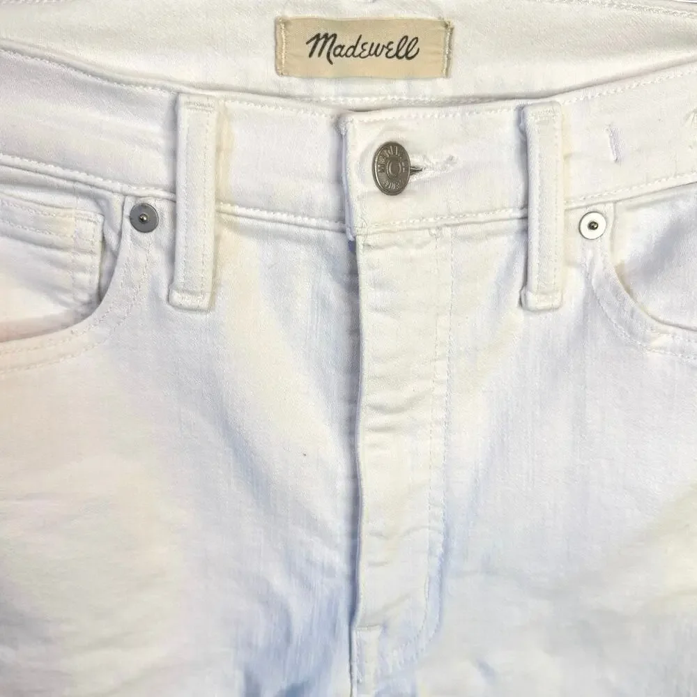 MADEWELL Stovepipe Jeans Pure White Size 28 High Rise Capsule Wardrobe Classic